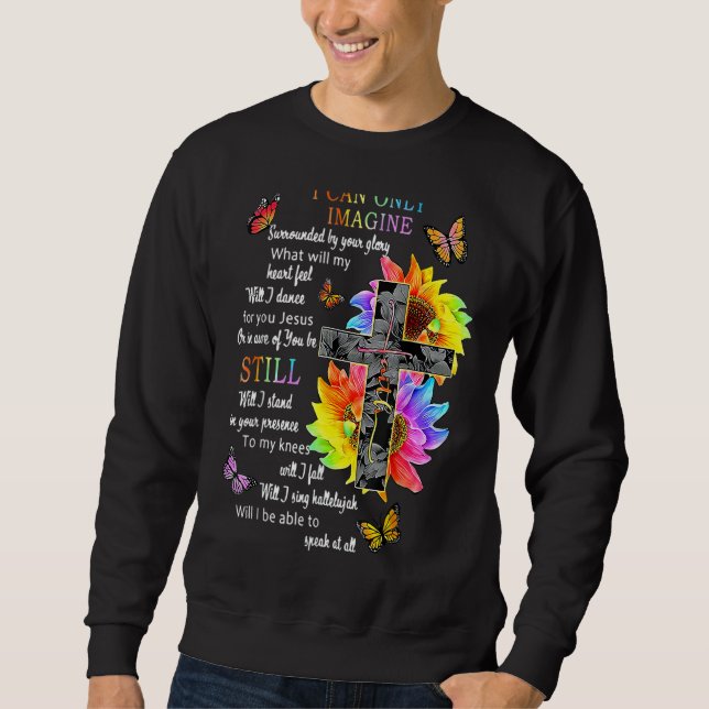 Sonnenblume Jesus Cross Butterfly kann sich vorste Sweatshirt (Vorderseite)