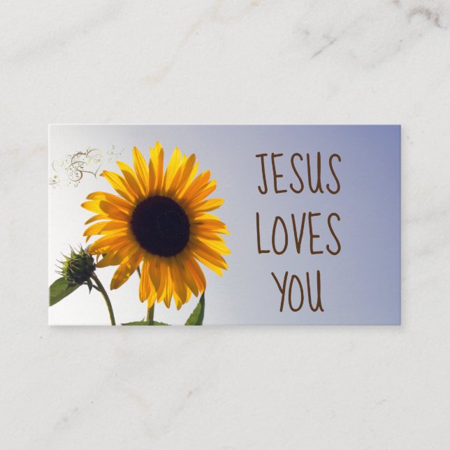 Sonnenblume Jesus Lieben Sie Treuekarte (Vorderseite)