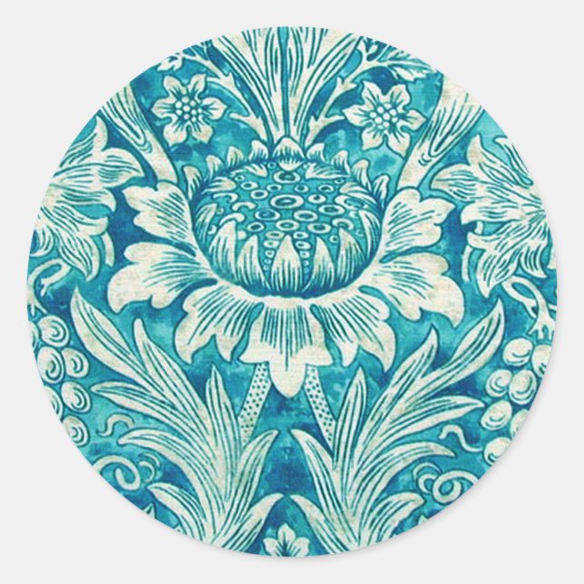 Sonnenblume Jugendstil Sticker (Vorderseite)
