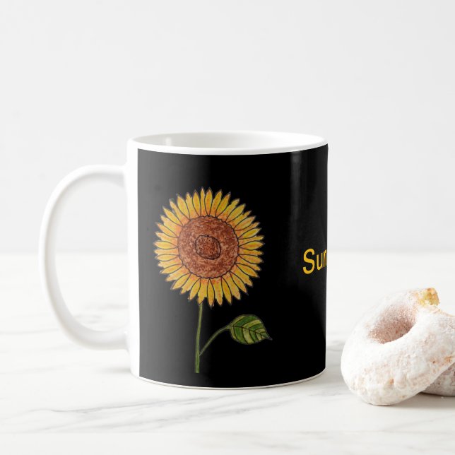 Sonnenblume Kaffeetasse (Mit Donut)