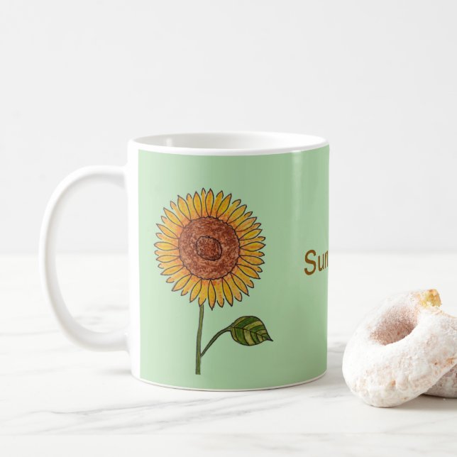 Sonnenblume Kaffeetasse (Mit Donut)