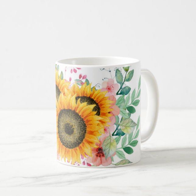 Sonnenblume Kaffeetasse (VorderseiteRechts)