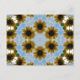 Sonnenblume Kaleidoskop 4 Postkarte