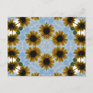 Sonnenblume Kaleidoskop 4 Postkarte