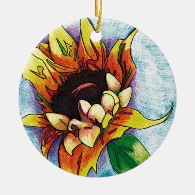 Sonnenblume Keramikornament (Vorne)