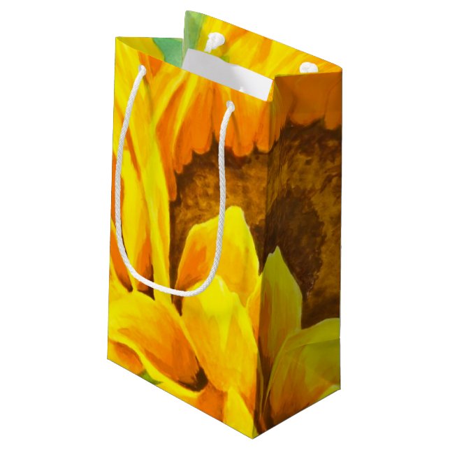 Sonnenblume Kleine Geschenktüte (Rückseite Schrägansicht)