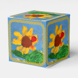 Sonnenblume "Kunst von Kindern" Geschenkschachtel