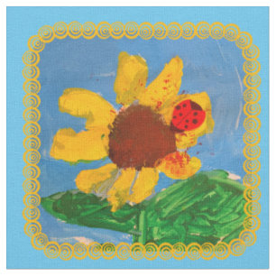 Sonnenblume "Kunst von Kindern" Stoff