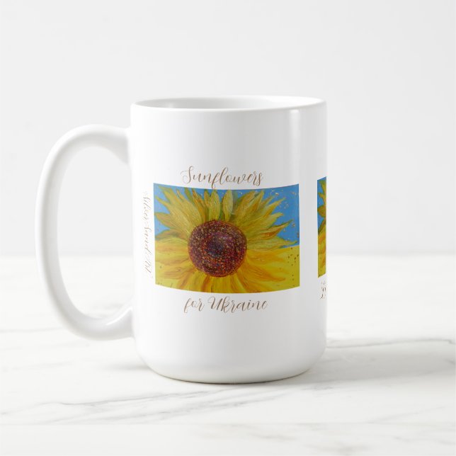 Sonnenblume Künstlerisch gestrichene Tasse (Links)