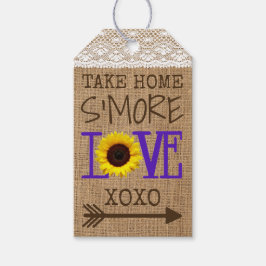 Sonnenblume Lace Burlap Lila Nehmen Zuhause S'More Geschenkanhänger