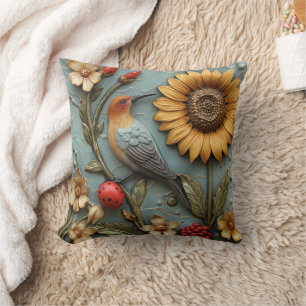 Sonnenblume Lady Bug Blumenwirbel Kissen