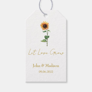 Sonnenblume Lass Liebe wachsen Hochzeits Samen Geschenkanhänger