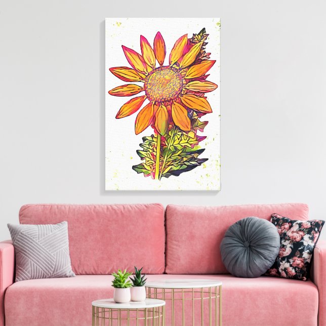 Sonnenblume Leinwanddruck (Insitu (Wohnzimmer))