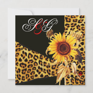 SONNENBLUME, LEOPARDENFELL-SCHLEIFE,ROTER RUBIN-ED EINLADUNG