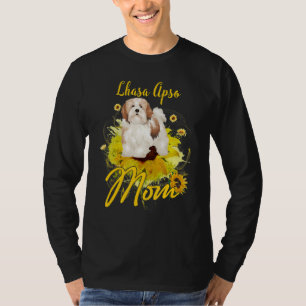Sonnenblume Lhasa Apso Mama Hund Mutter T-Shirt