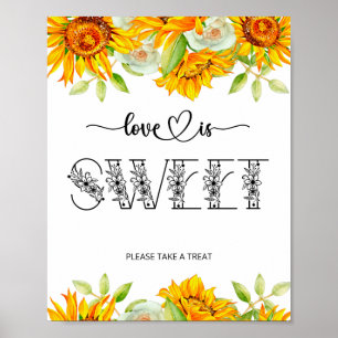 Sonnenblume Liebe ist ein Süßposter Poster