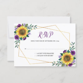Sonnenblume Lila Blumengeometrie RSVP Karte