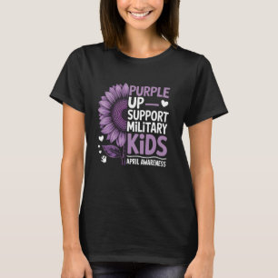 Sonnenblume Lila für militärische Kinder T-Shirt