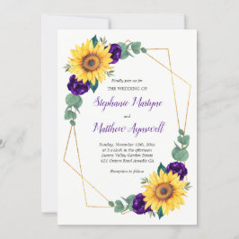 Sonnenblume Lila Geometric Floral Wedding Einladung