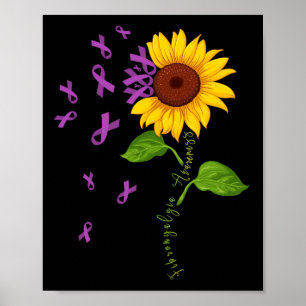 Sonnenblume Lila Ribbon Fibromyalgie Bewusstsein M Poster