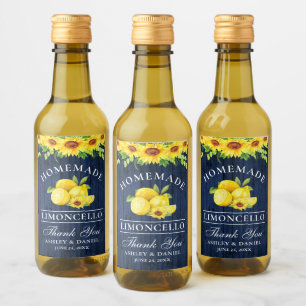 Sonnenblume Limoncello Blauer Wald Mini Flaschen L Weinetikett