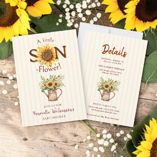 Sonnenblume "Little "SON"-Flower" Baby Shower Einladung