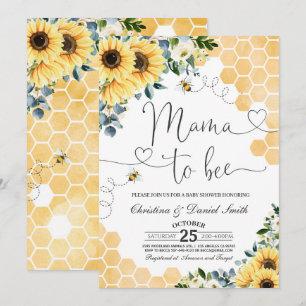 Sonnenblume Mama zu Bee Baby Dusche Einladung