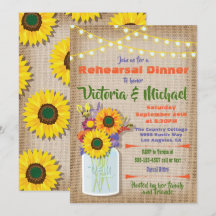Sonnenblume Mason Jar Burlap Probe Dinner