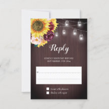 Sonnenblume Mason Jar Lights Burgundy Blumenhochze