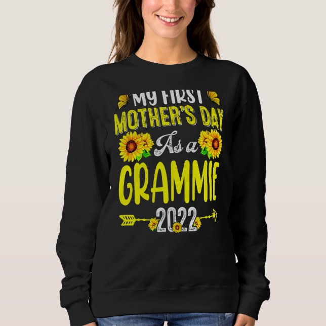 Sonnenblume Mein erster Muttertag als Grammie-Moth Sweatshirt (Vorderseite)