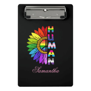 Sonnenblume Mensch in Regenbogenfarbe LGBTQ St Mini Klemmbrett
