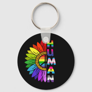 Sonnenblume Mensch in Regenbogenfarbe LGBTQ St Schlüsselanhänger