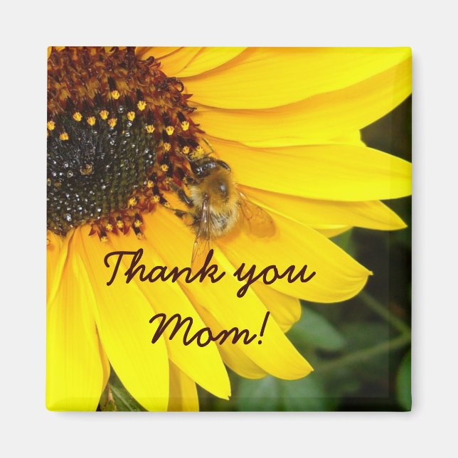 SONNENBLUME MIT BIENZEICHEN MAGNET (Vorne)