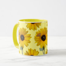 Sonnenblume mit Butterfly-Tasse