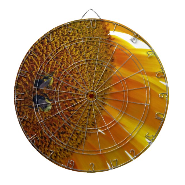 Sonnenblume mit Hummeln Dartscheibe (vorne)