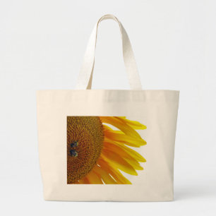 Sonnenblume mit Hummeln Jumbo Stoffbeutel