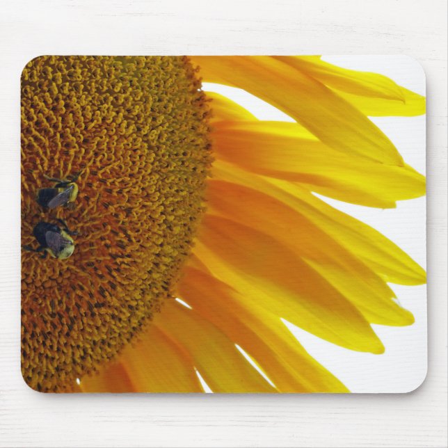 Sonnenblume mit Hummeln Mousepad (Vorne)