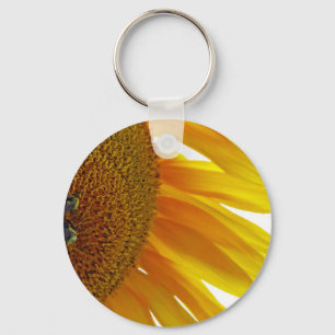 Sonnenblume mit Hummeln Schlüsselanhänger
