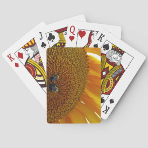 Sonnenblume mit Hummeln Spielkarten