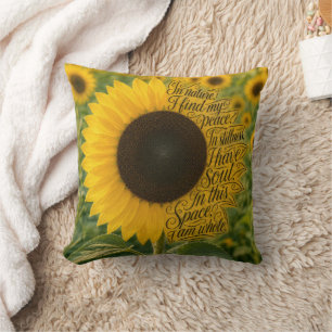 Sonnenblume mit inspirierendem Zitat Kissen