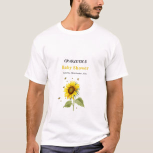 Sonnenblume mit Schmetterlingen Baby Shower Famili T-Shirt