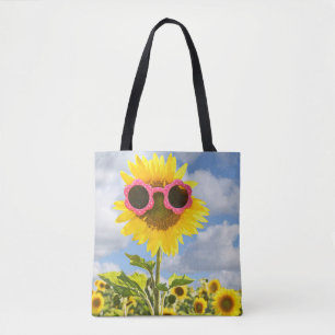 Sonnenblume mit Sonnenbrille Tasche