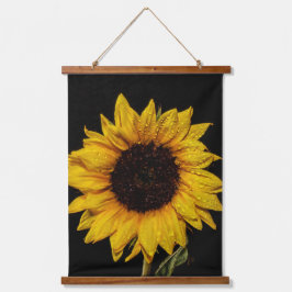 Sonnenblume mit Wassertropfen Tapisserien Wandteppich Mit Holzrahmen