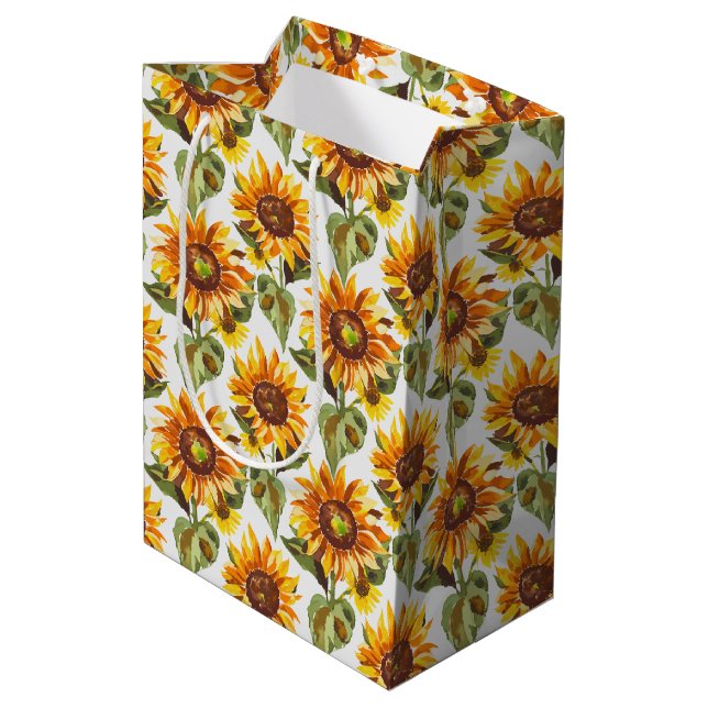 Sonnenblume Mittlere Geschenktüte (Rückseite Schrägansicht)