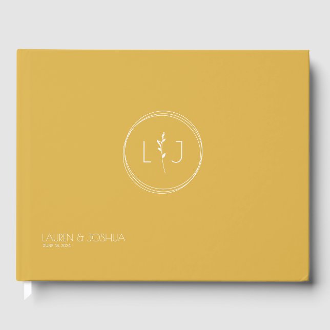 Sonnenblume ・ Moderne Minimalistische Hochzeit Gästebuch (Vorderseite)