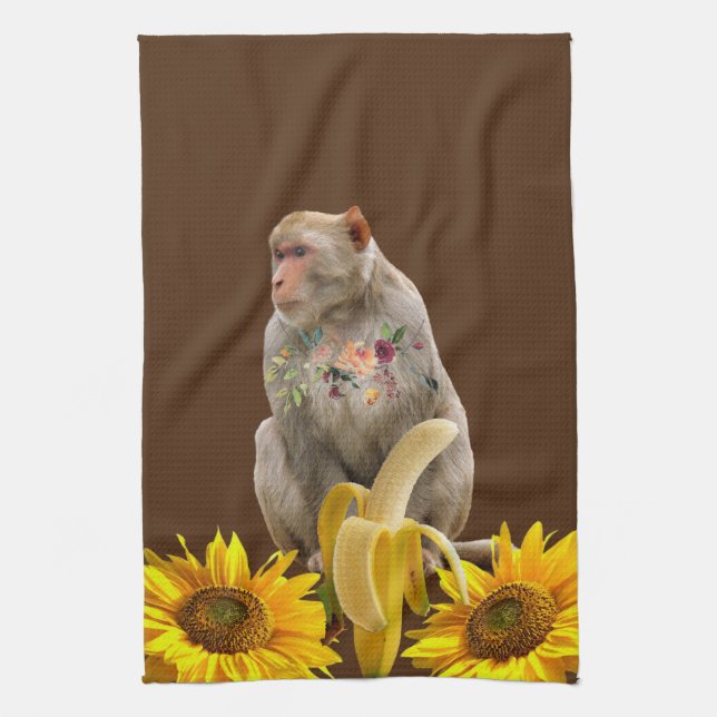 Sonnenblume Monkey Küche Handtuch (Vertikal)
