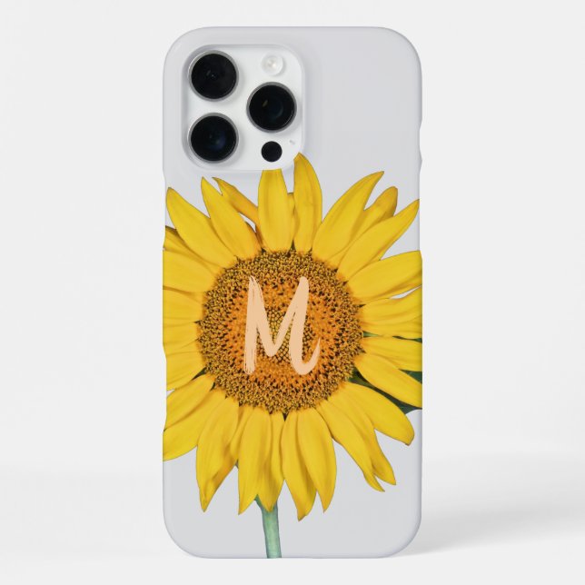 Sonnenblume Monogramm iPhone 16 Pro Max Hülle (Rückseite)