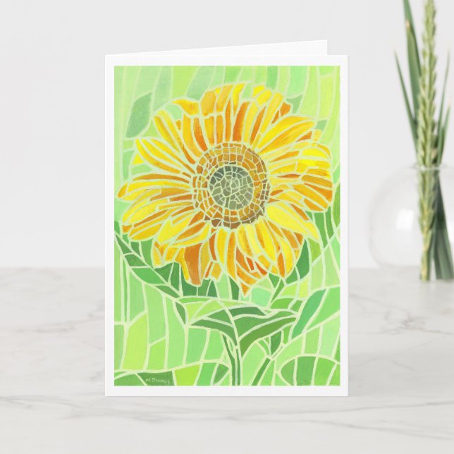 Sonnenblume-Mosaik-Gruß-Karte Karte (Vorderseite)