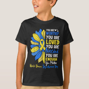 Sonnenblume Motivierende Down-Syndrom-Bekanntheit T-Shirt