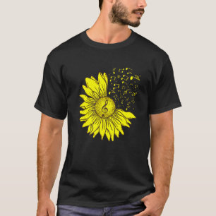 Sonnenblume Musikinstrument Musiknoten Blume M T-Shirt